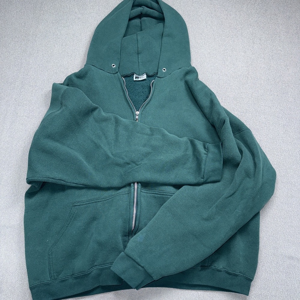 Vintage Y2K Pro Spirit Heavyweight Zip Hoodie Green Men's‎ XL Distressed